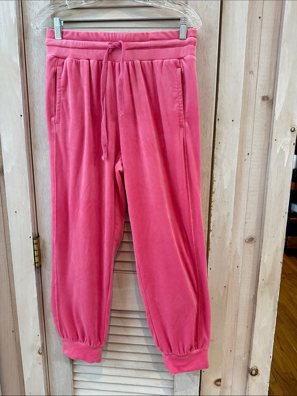 saturday sunday by Anthropologie Pink Velour Jogger Pants Medium Worn Once